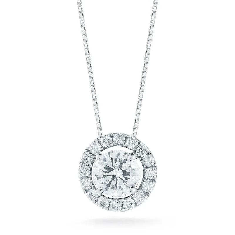 14KT WHITE GOLD 1/4 CTW DIAMOND HALO NECKLACE