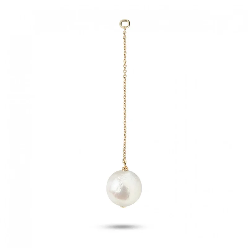 Rainbow 5 cm 10K Gold Earring-Pendant w. Pearl