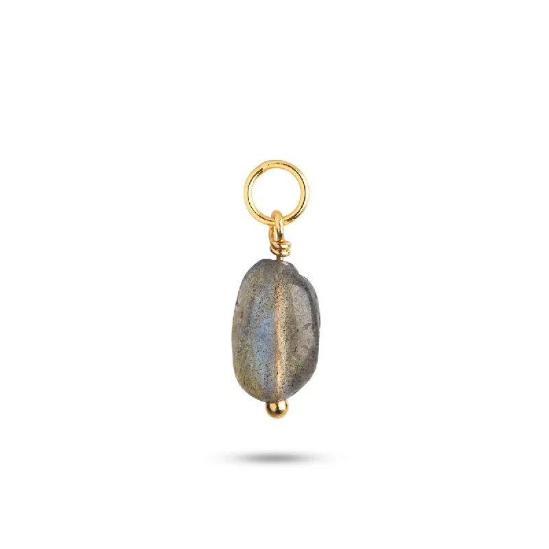 Archive 18K Gold Plated Earring-Pendant w. Laboradorite