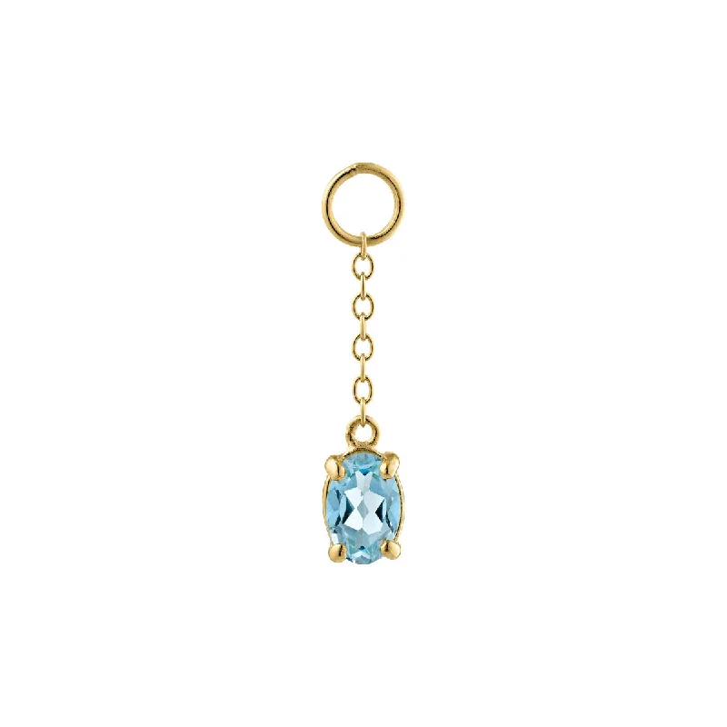 Gem Candy Blue 18K Gold Plated Earring-Pendant w. Topaz