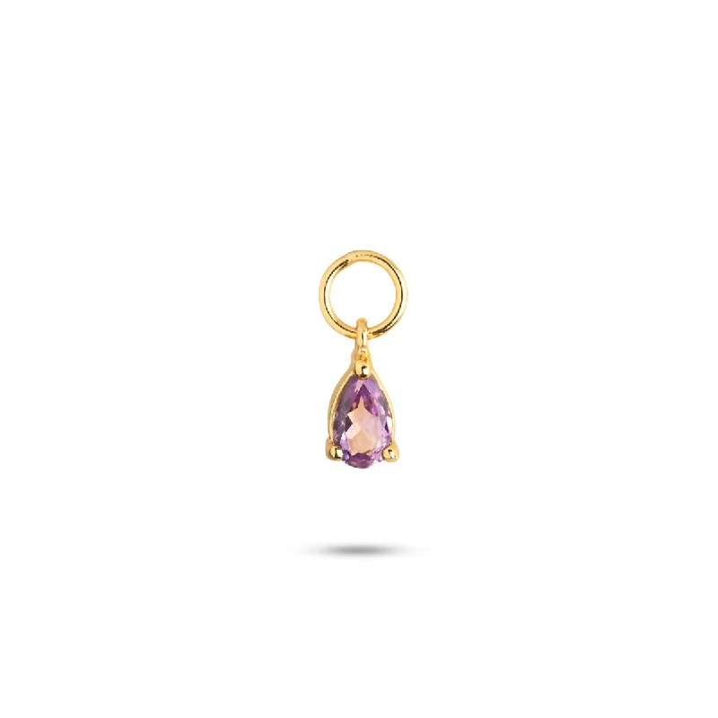 Gem Candy Purple 18K Gold Plated Earring-Pendant w. Amethyst