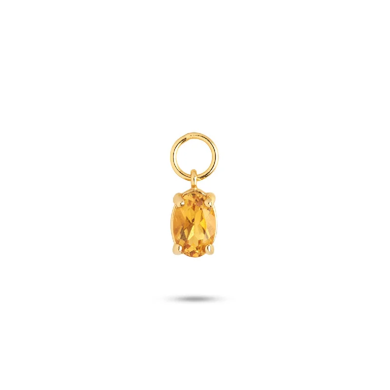 Gem Candy 18K Gold Plated Earring-Pendant w. Citrin