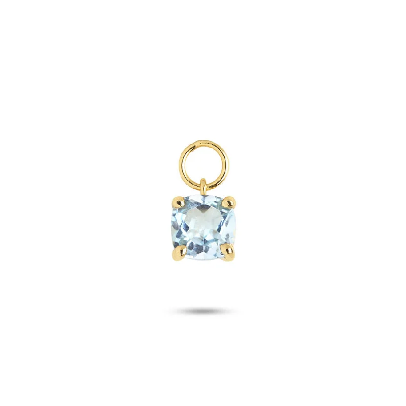 Gem Candy Blue 18K Gold Plated Earring-Pendant w. Topaz