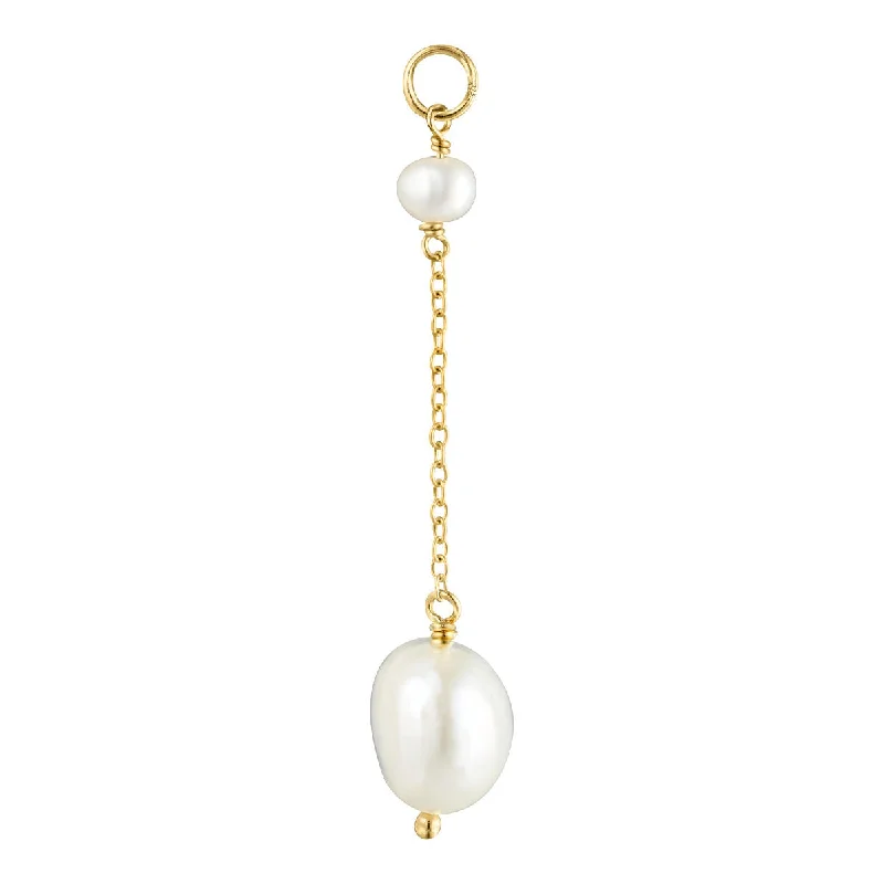 Pearl Jam chain 18K Gold Plated Earring-Pendant w. Pearls