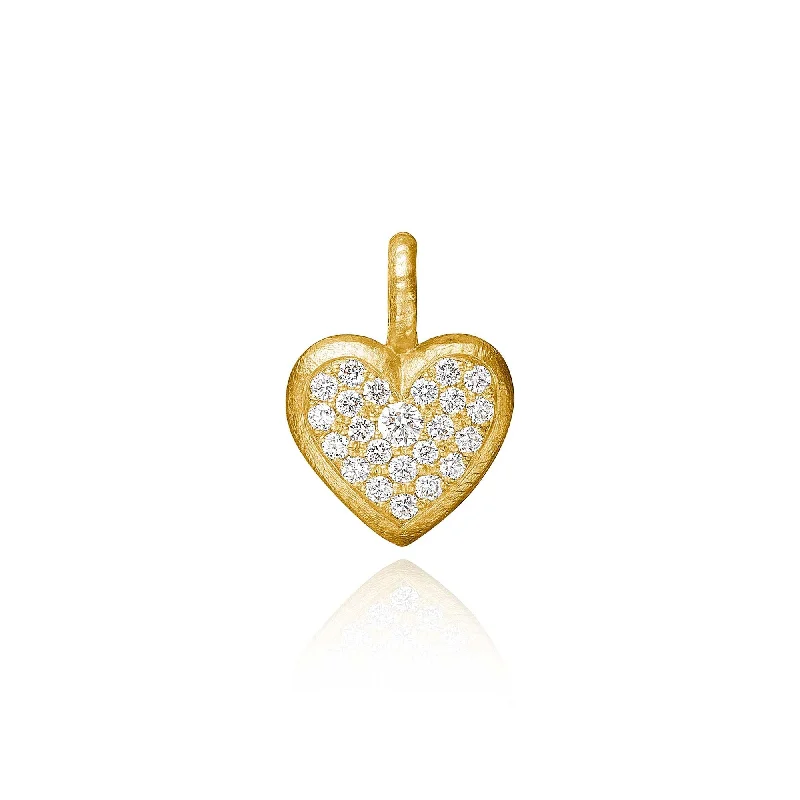 Heart 18K Gold Pendant w. Diamond