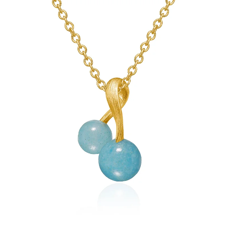 Vega 18K Gold Pendant w. Blue Aventurine