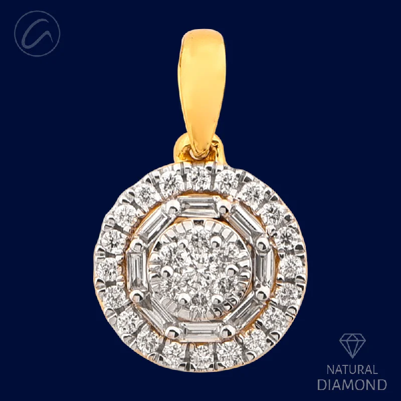 Elegant Diamond Dome + 18k Gold Pendant