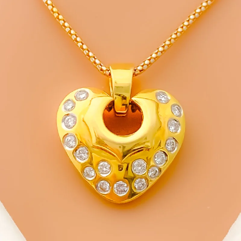 High Finish Diamond + 18k Gold Pendant