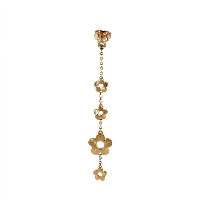 Flower Power 18K Gold Ear Jacket w. Diamonds