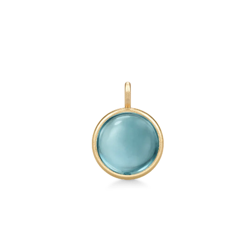 Prime 14K Gold Pendant w. Aqua Blue Quartz