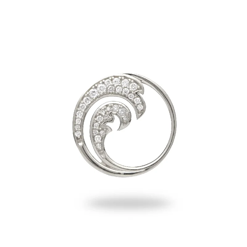 Nalu Pendant in White Gold with Diamonds - 18mm