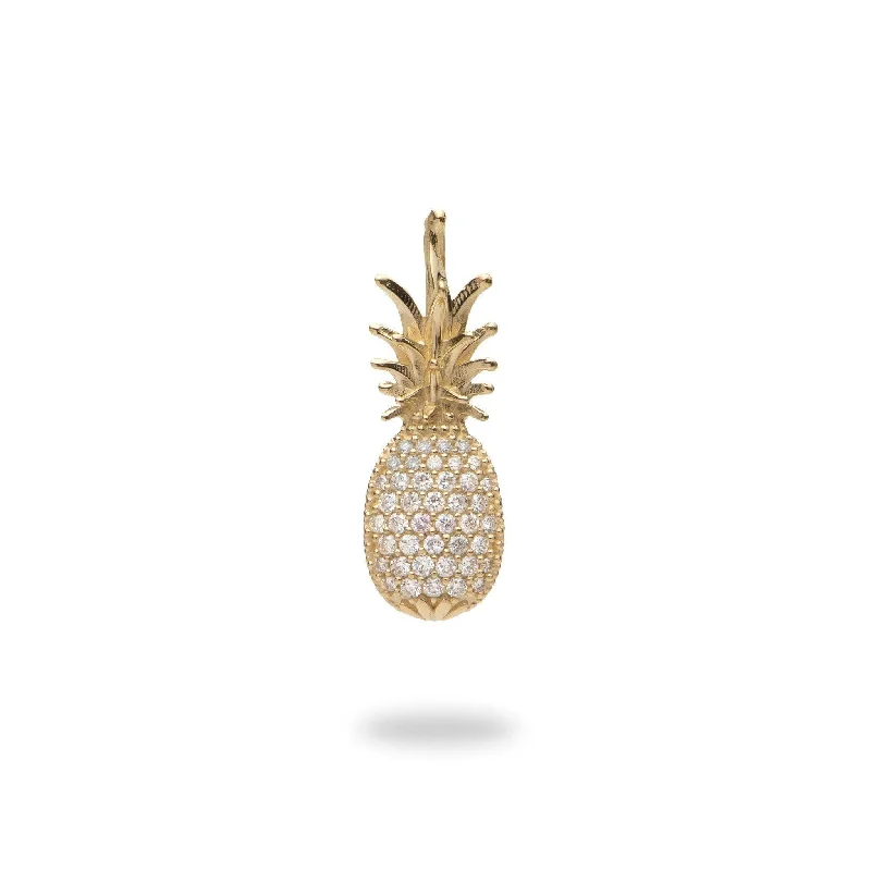 Pineapple Pendant in Gold with Diamonds