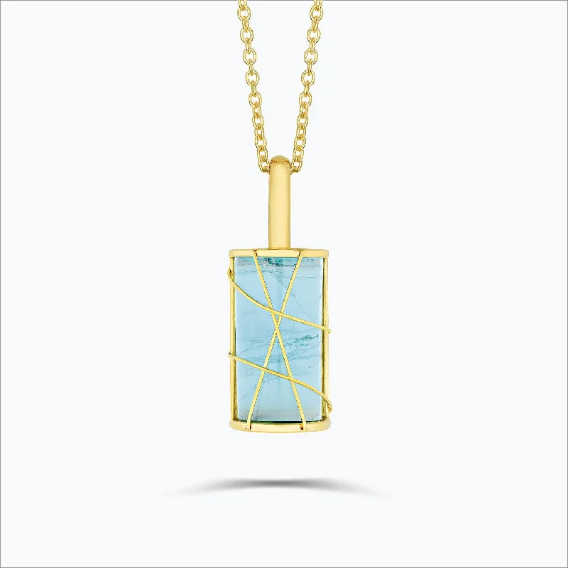 Karura 18K Gold Necklace w. Aquamarine