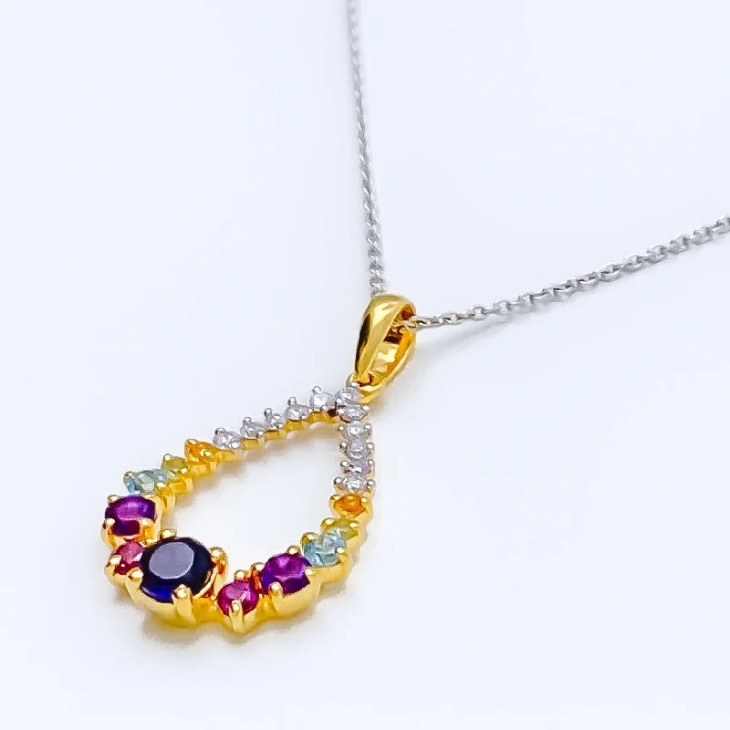 Sophisticated Diamond + 18k Gold Pendant