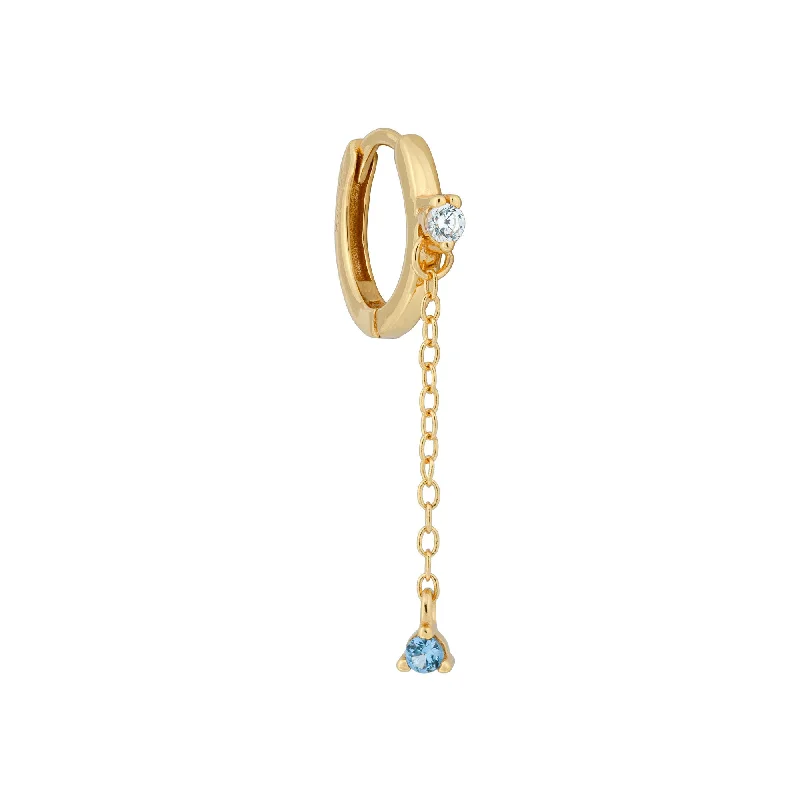 Cadena 18K Gold Plated Pendants w. White & Blue Zirconia