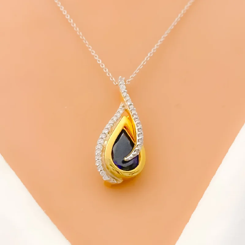 Unique Interchangeable Diamond + 18k Gold Pendant Set