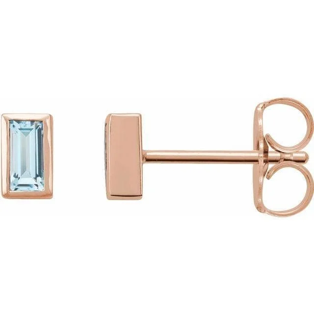 14K Rose Sky Blue Topaz Bezel-Set Earrings Regard Jewelry Austin, Texas