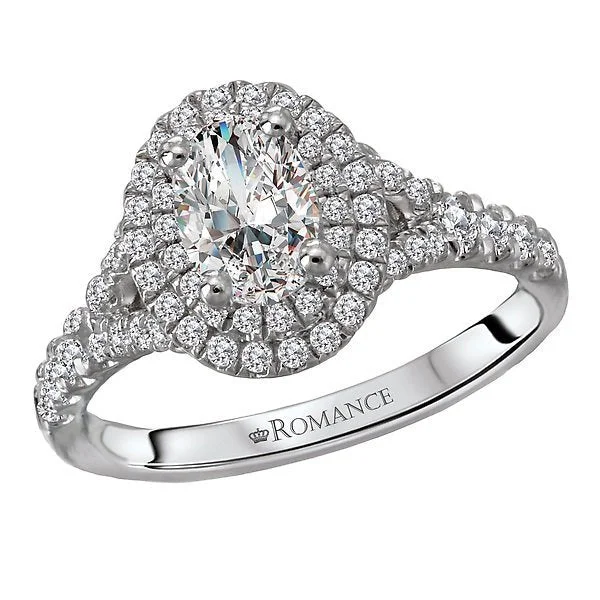 14KT WHITE GOLD 1.25 CTW DIAMOND DOUBLE OVAL HALO RING