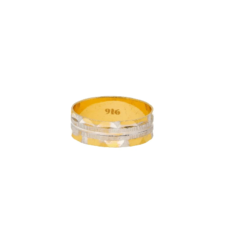 22K Yellow & White Gold Ring (2.6gm)