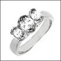 3 Stone 1.25 TCW Oval Channel Set Heart Cubic Zirconia Cz Ring