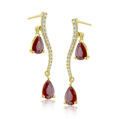 Color Earring in 18k Gold with Diamonds