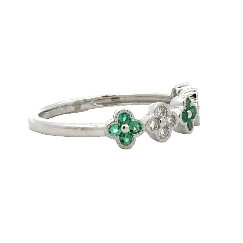 Diamond and Emerald Stackable Band