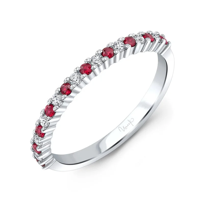 Diamond and Ruby Stackable Band