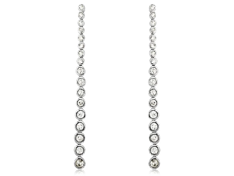 Diamond Bezel Set Dangle Earrings