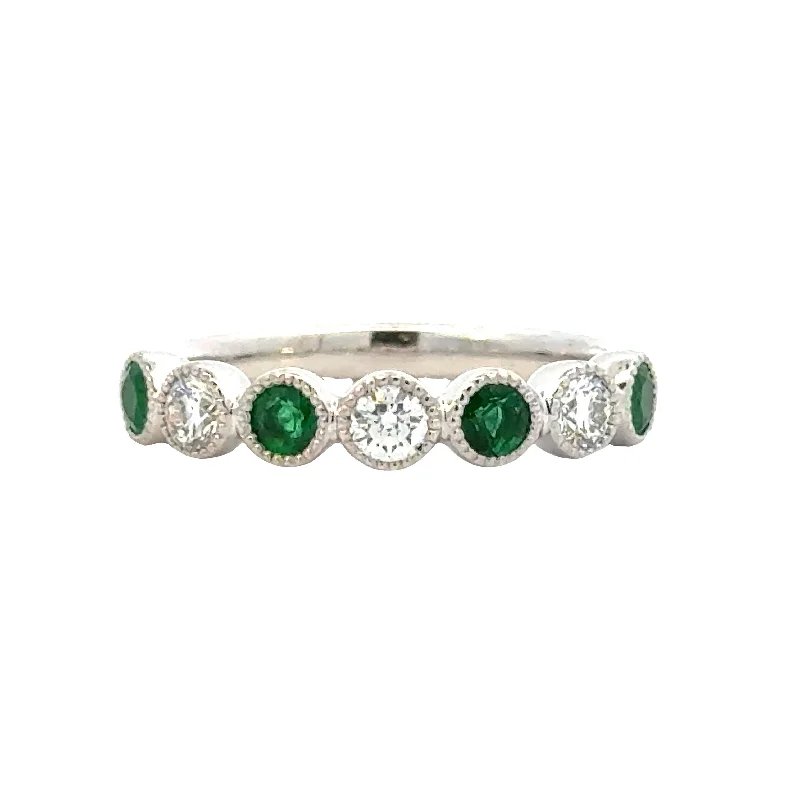 Diamond Emerald Stackable Band