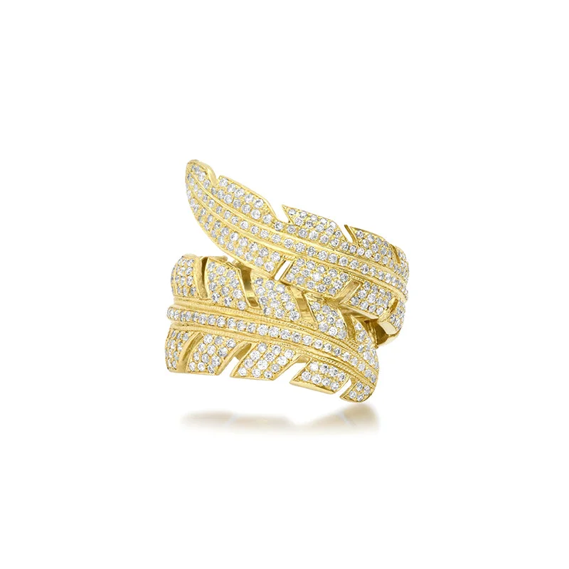 Diamond Wrap Leaf Ring