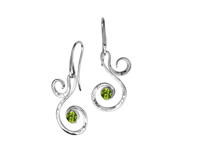 Fiddlehead Peridot Earrings