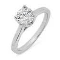 High Quality Round Cubic Zirconia 1 Carat Solitaire 14K White Gold