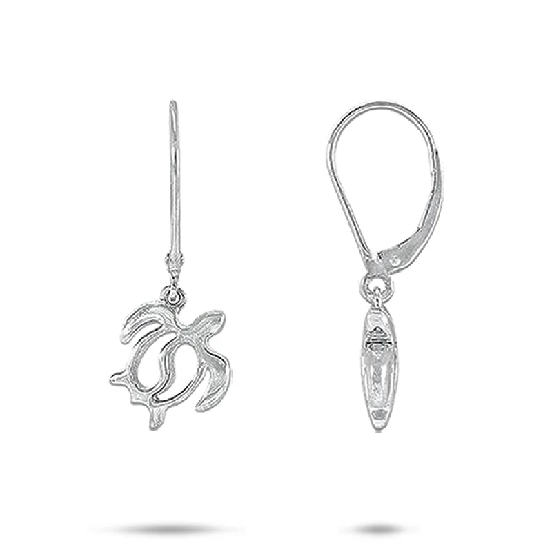 Honu Yin Yang Earrings in Sterling Silver - 13mm