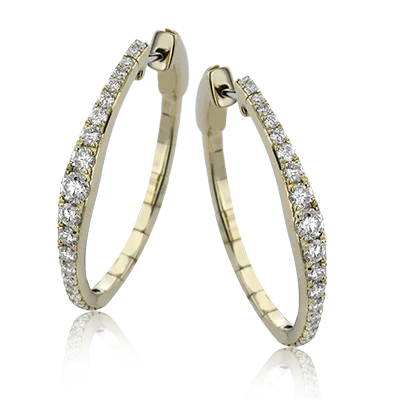 Hoop Earring in 18k Gold with Diamonds