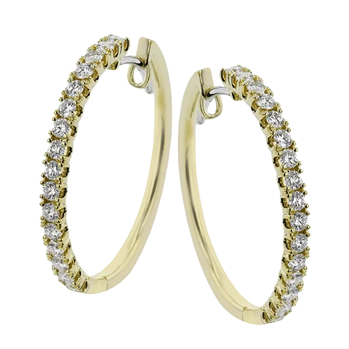 Hoop Earring in 18k Gold with Diamonds