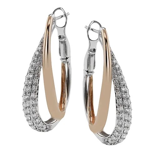 Hoop Earring in 18k Gold with Diamonds