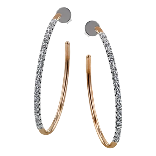 Hoop Earring in 18k Gold with Diamonds