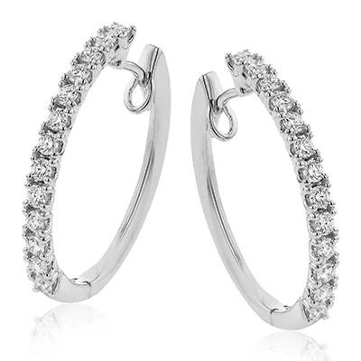 Hoop Earring in 18k Gold with Diamonds