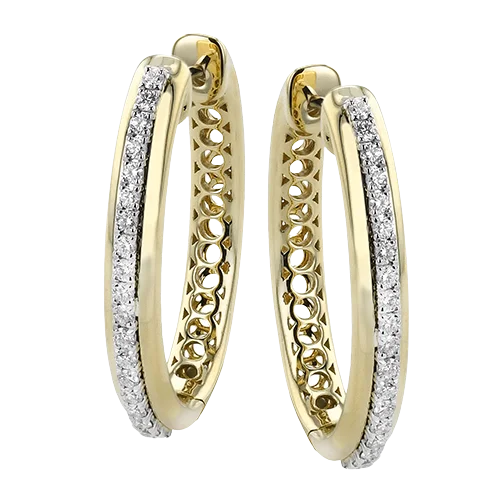 Hoop Earring in 18k Gold with Diamonds