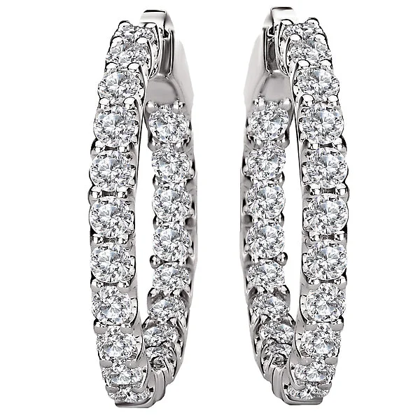 Ladies Fashion Diamond Hoop Earrings