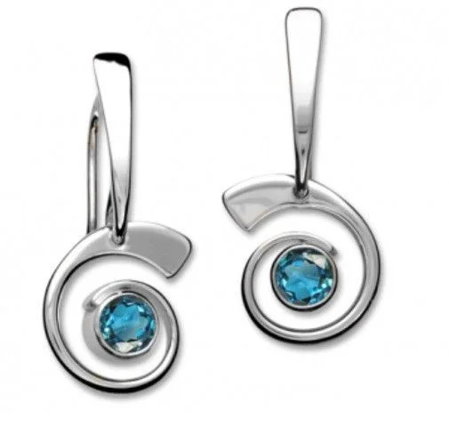 Nautilus Blue Topaz Earrings