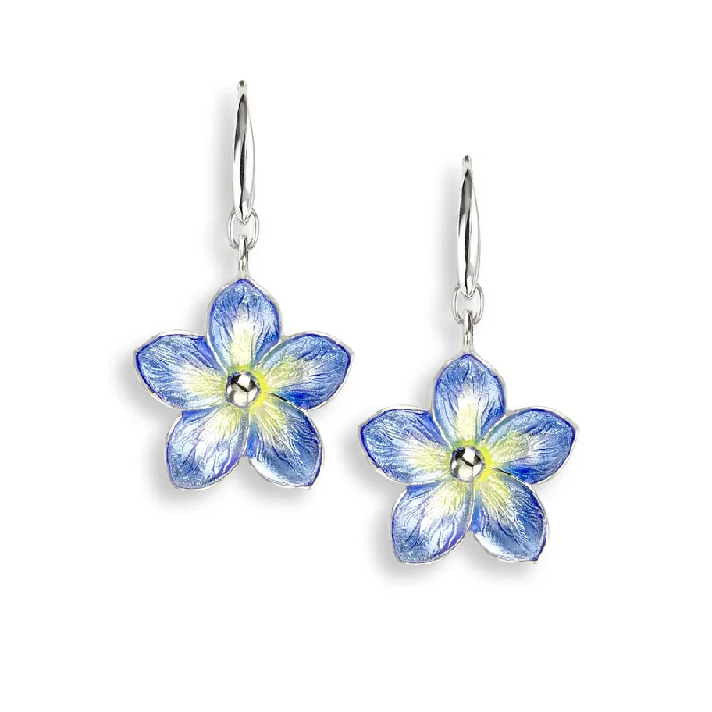 Blue Forget-Me-Not Wire Earrings