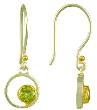 Peridot Circle Earrings