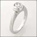 Solitaire 0.75 Round Bezel C art Contours Cubic Zirconia Cz Ring