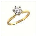 Solitaire 1.5 Round Stone Engagement Cubic Zirconia Cz Ring