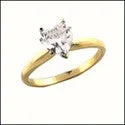 Solitaire .25 Ct Heart Single Stone Cubic Zirconia Cz Ring