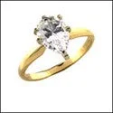 Solitaire Pear .50 Single Stone Tiffany Cubic Zirconia Cz Ring