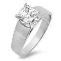 Cubic Zirconia Princess Solitaire 1 Carat Ring