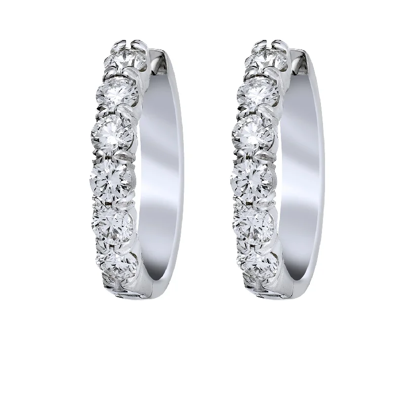 Spark Diamond Huggie Earrings 18KW