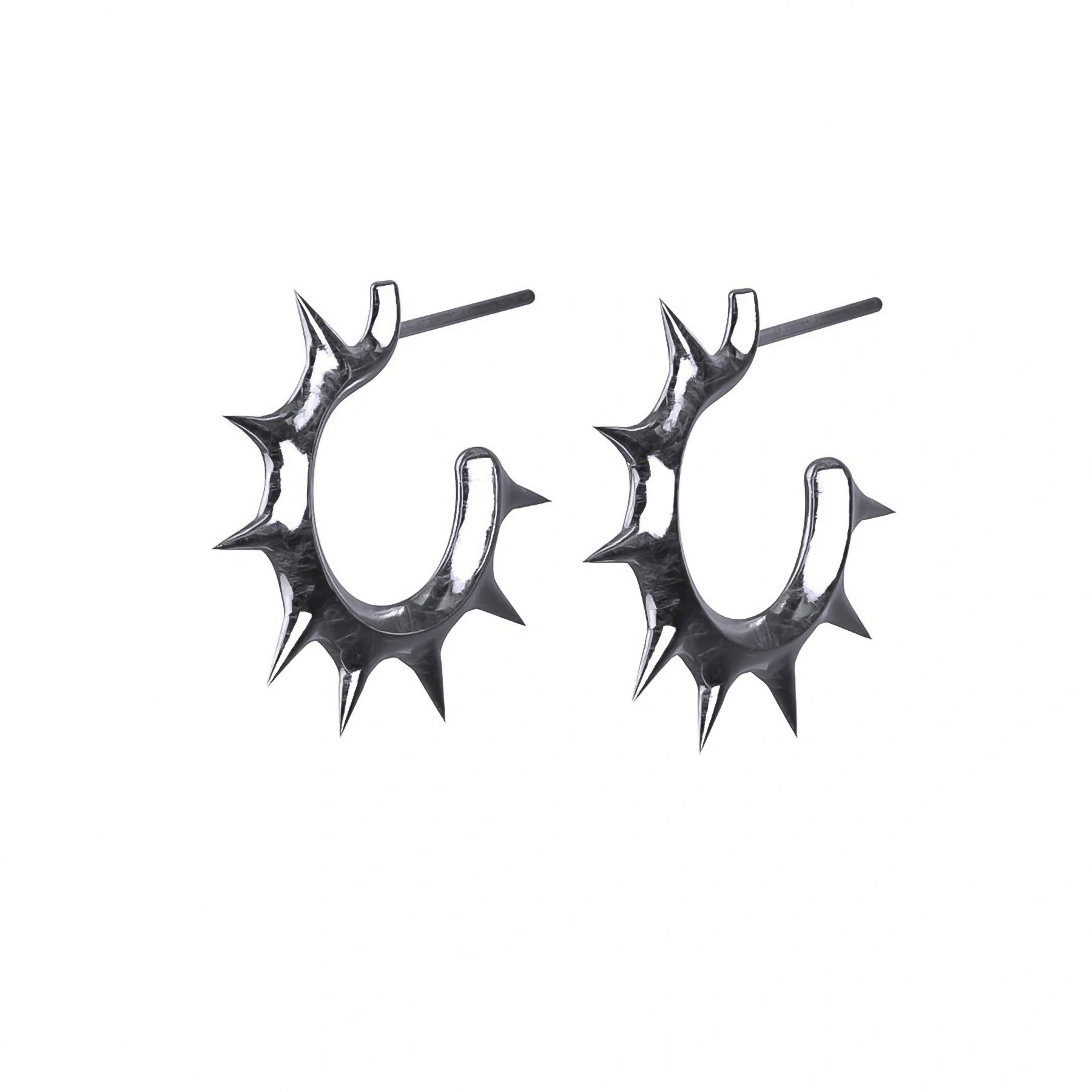 SPIKED OPEN HOOP EARRING